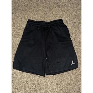 Air Jordan Big Kids (Boy’s) Embroidered Logo Black Fleece Shorts